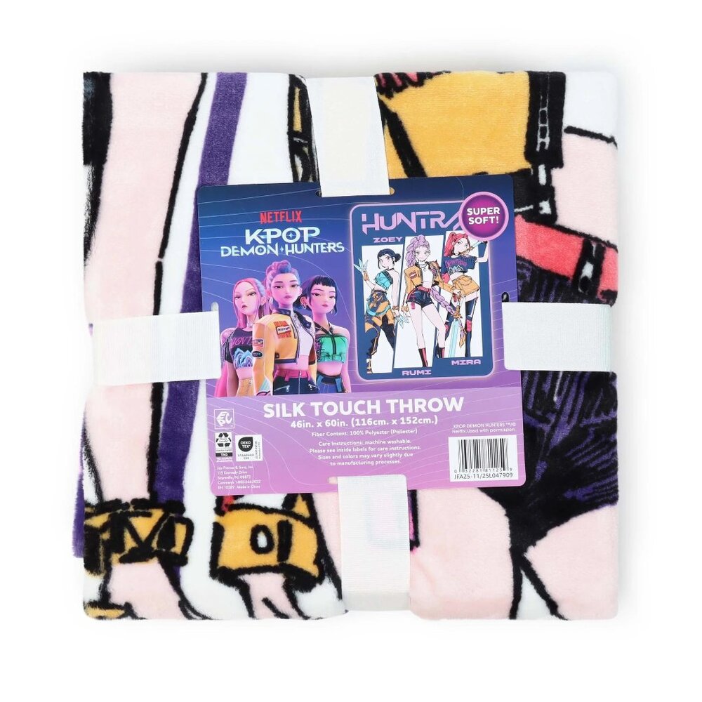 KPOP Demon Hunters Huntrix - Kids Throw Blanket - Twin/Full 46"x 60" - NEW